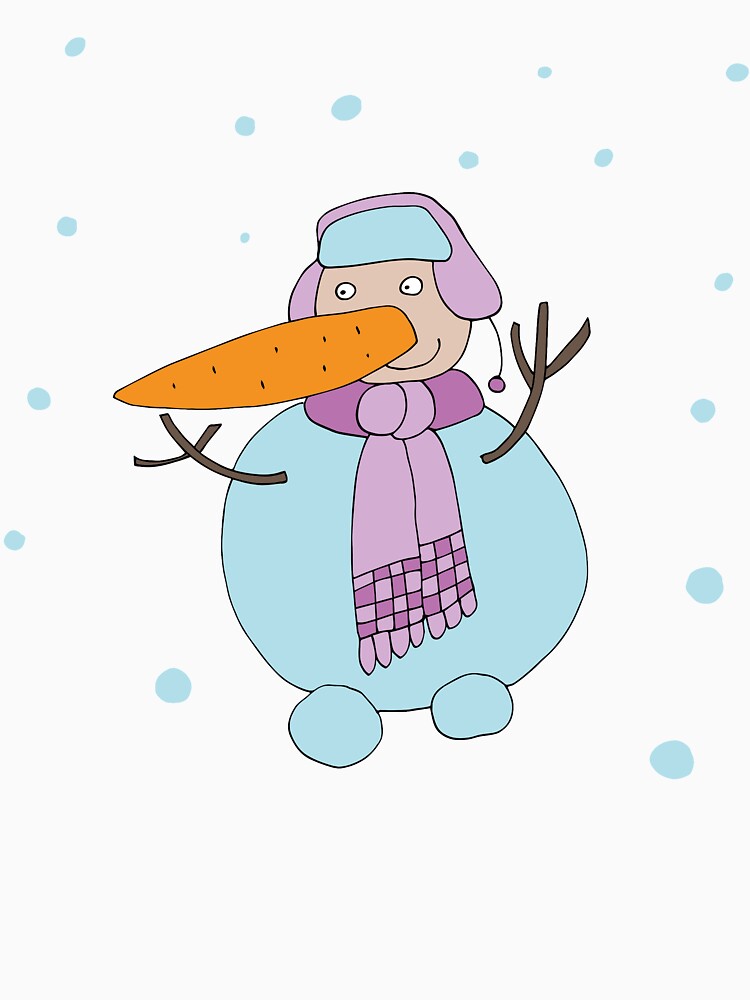Snowman in a pink scarf hat with earflaps by Olga81creative