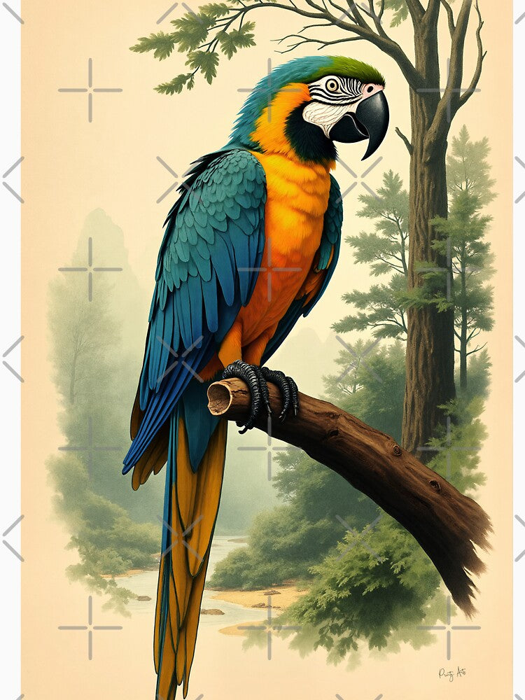 blue macaw parrot in the Brazilian Amazon by PrintyArts