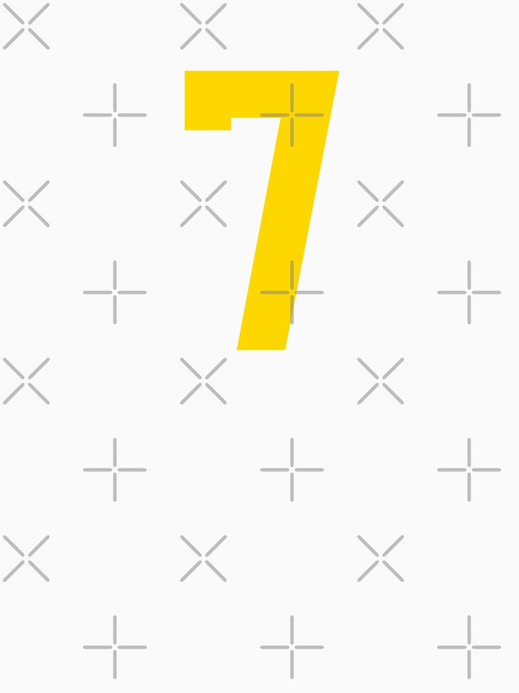 Bold Yellow Sports Number 7 by NECHSTORE