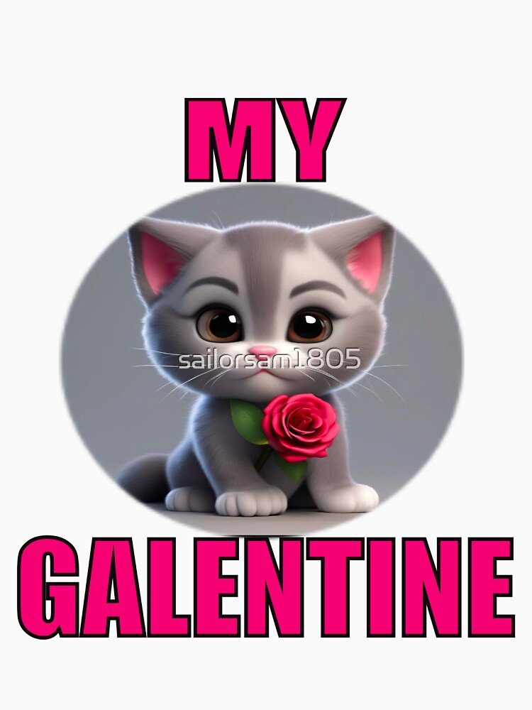 Very Happy and Really Super Cute kitten on Galentines day and Galentines party, gift idea for Galentines day by sailorsam1805