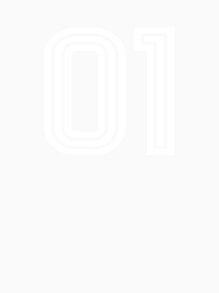 Number 01, White One by Jeallan Designs