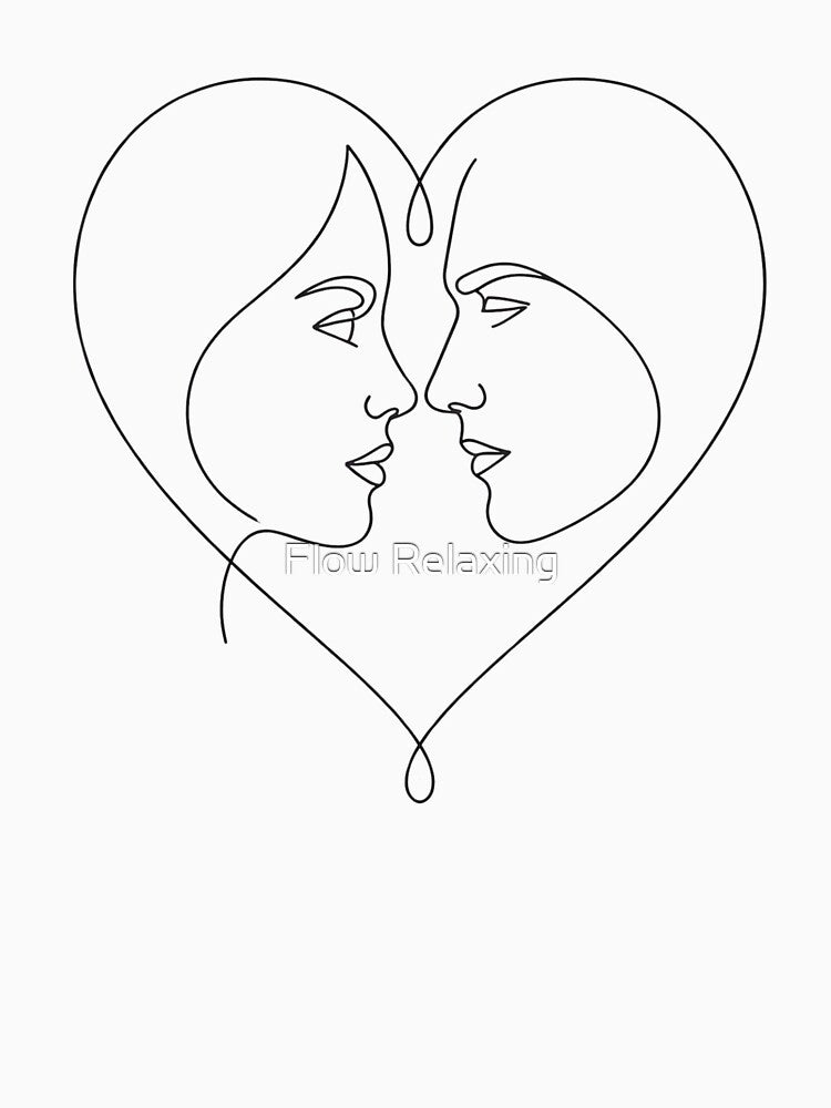 Two hearts one soul, line art by Flow Relaxing