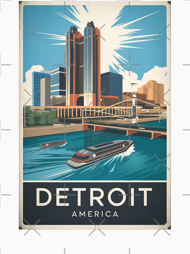 Detroit Vintage Travel Poster by TravelerRat