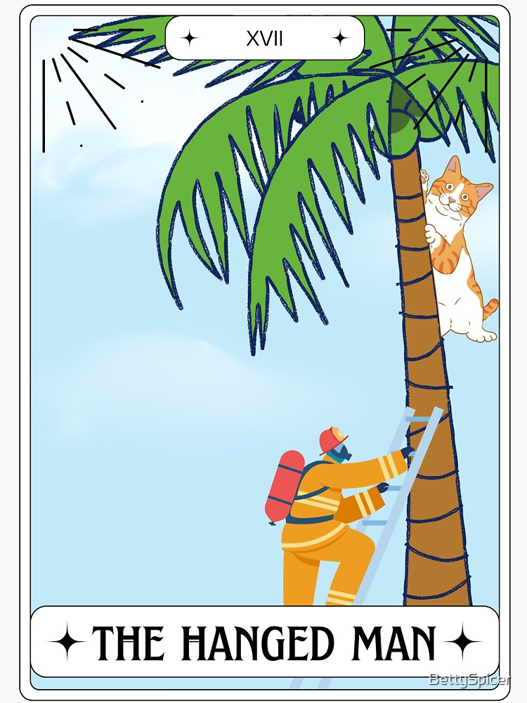 Tarot Card Orange Cat The Hanged Man by BettySpicer