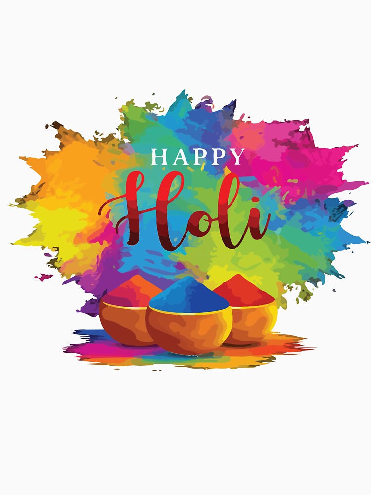 Happy Holi Festival of Colors Colorful Holi Powder Indian Festival Design by kiralynstration