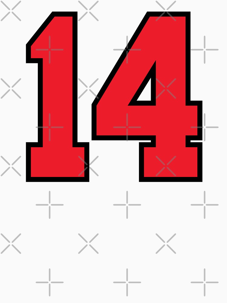 14 Sports Jersey Fourteen Red Number Black by infrontofyou