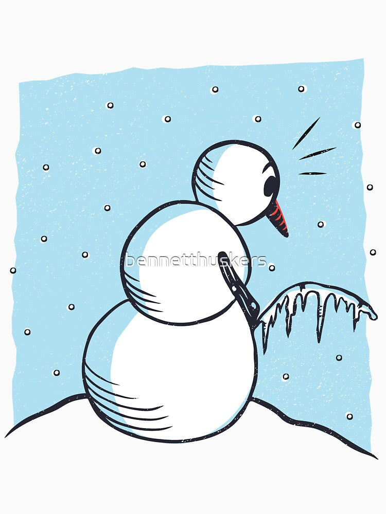 Snowman Peeing by bennetthuskers