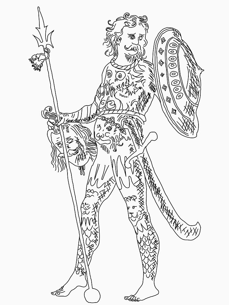 Ancient Warrior Caricature Hand Drawn by MarkezWear