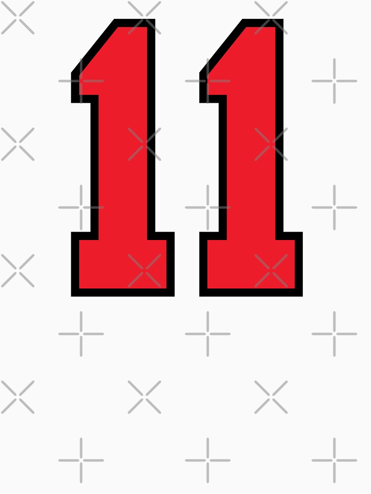11 Sports Jersey Eleven Red Number Black by infrontofyou