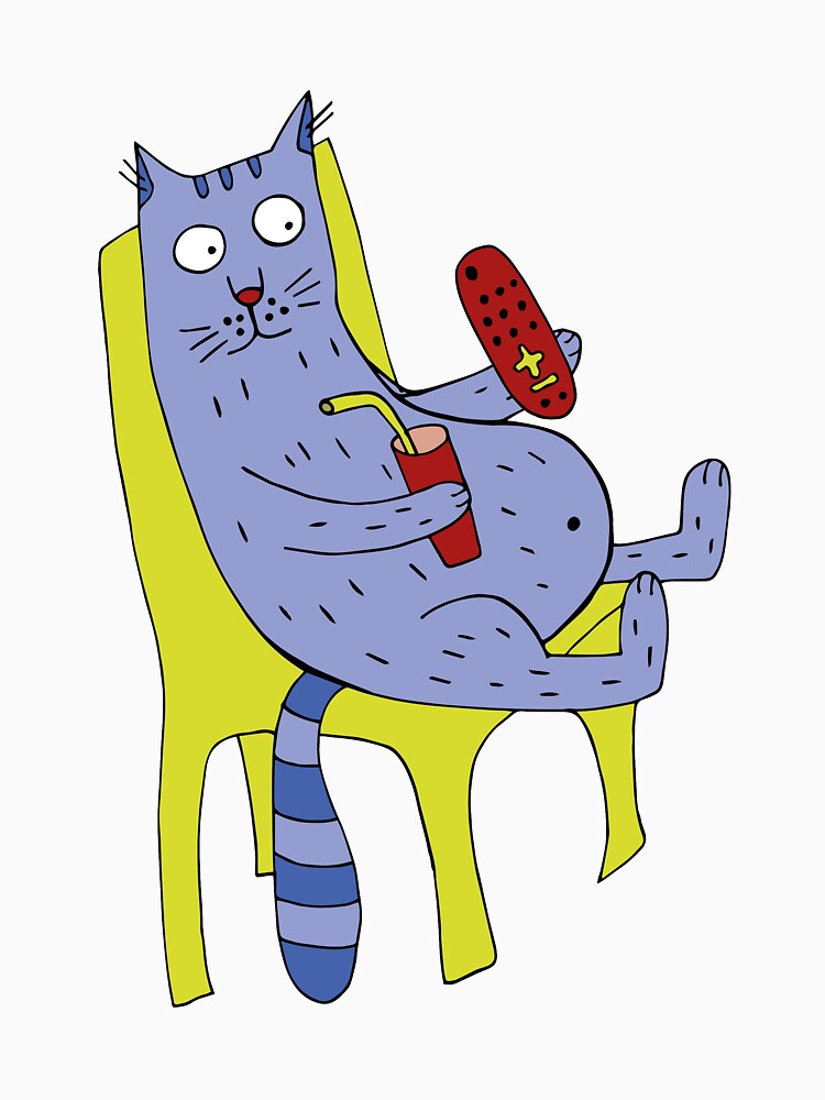 A funny cat is watching TV by Olga81creative