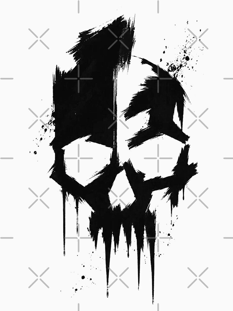 Minimalist Gothic Grunge Skull by Mystic & Celestial Art