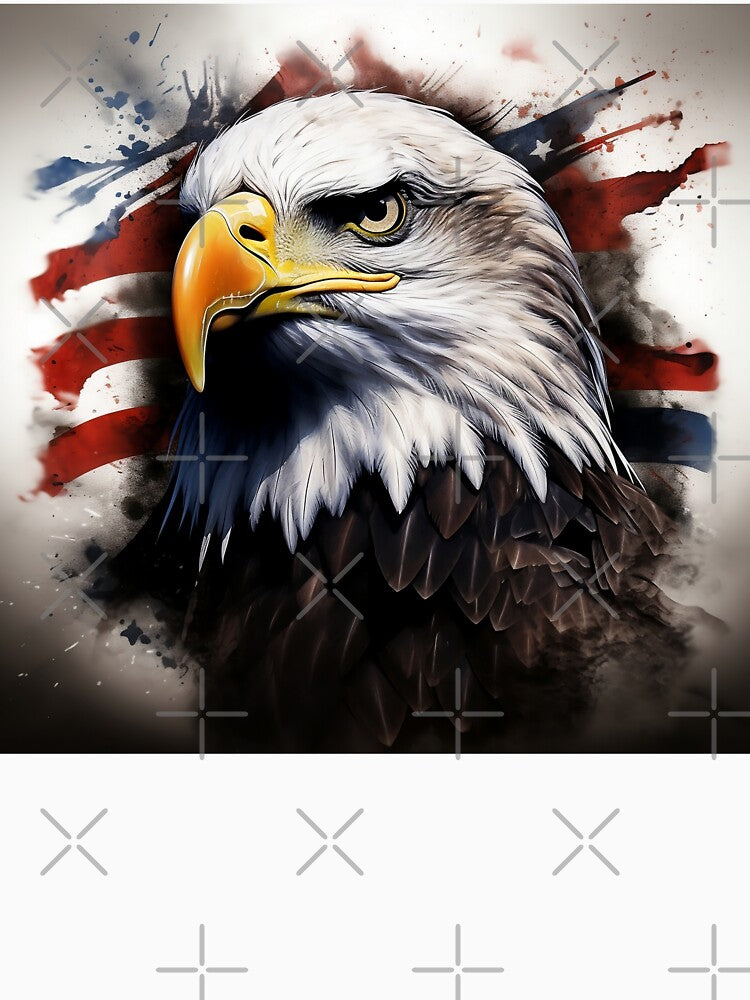 Patriotic American flag print Bald Eagle print by dcrc