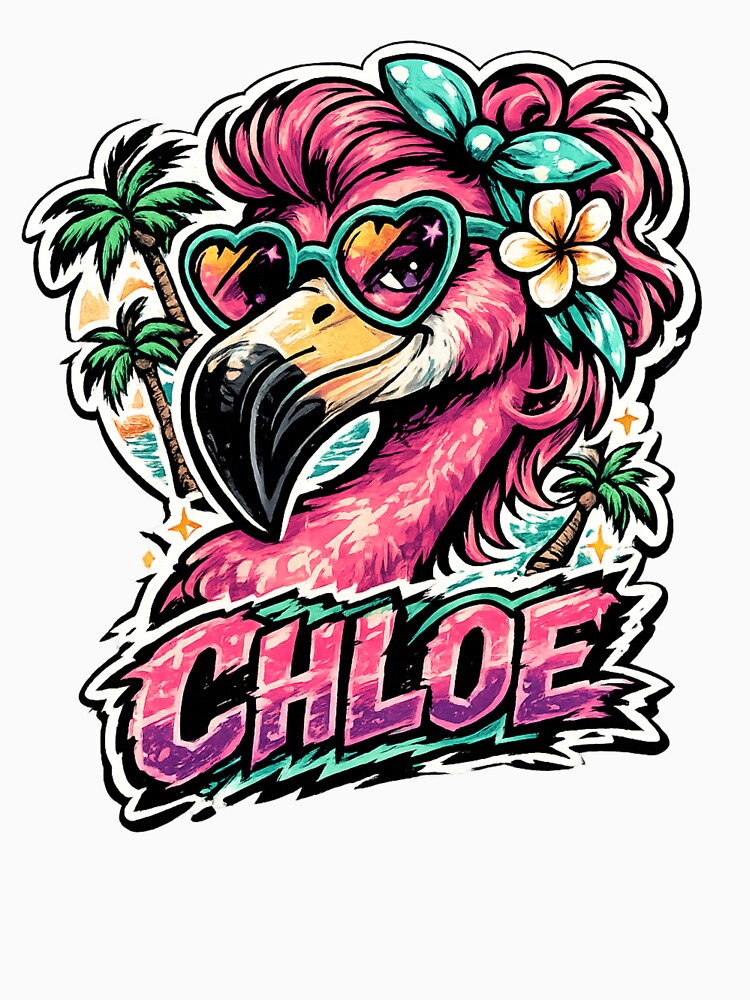 Chloe – Tropical Flamingo Name Mascot by AlexLineArt