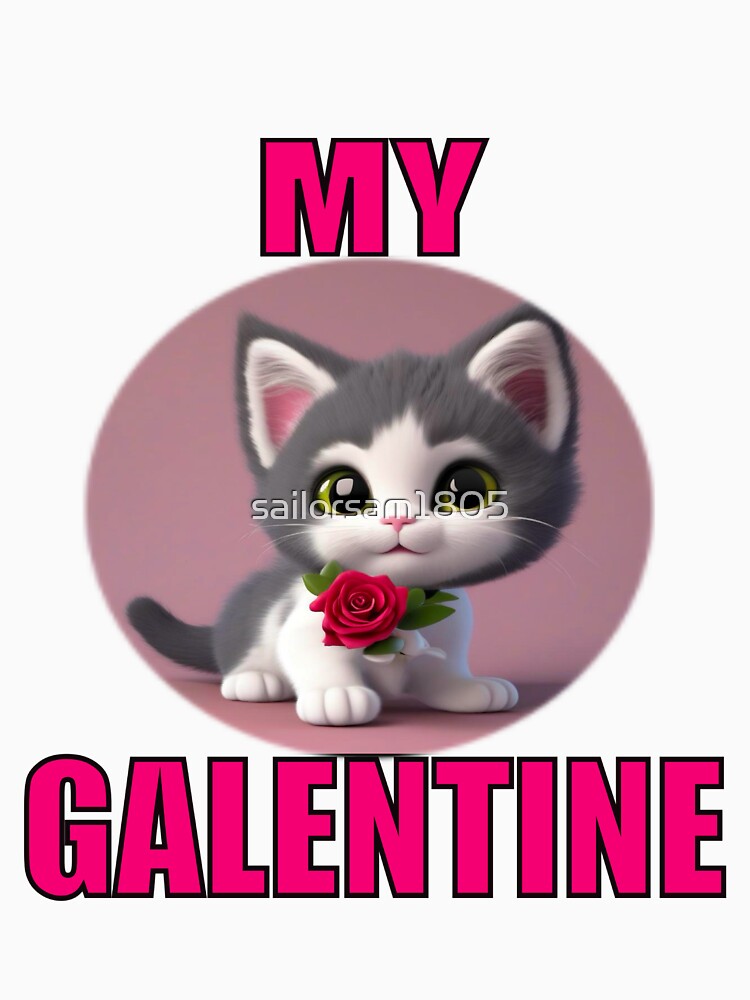 A Really Super Cute kitten on Galentines day and Galentines party, gift idea for Galentines day by sailorsam1805