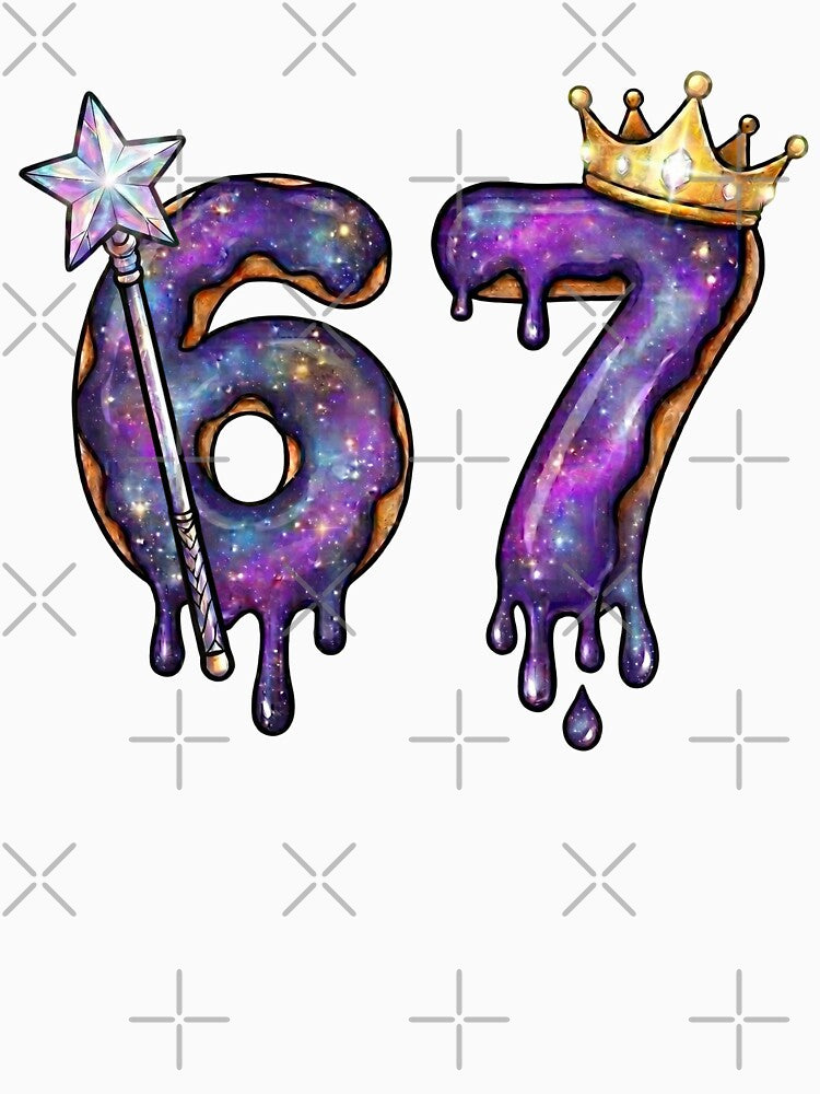 Galaxy Drip Number 67 with Crown and Magic Wand by Roy & Tiffany