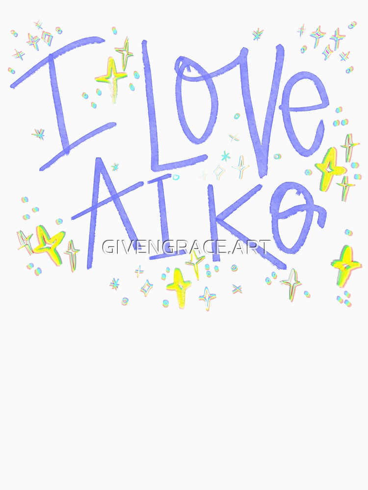 I LOVE AIKO NAME PURPLE by GIVENGRACE.ART
