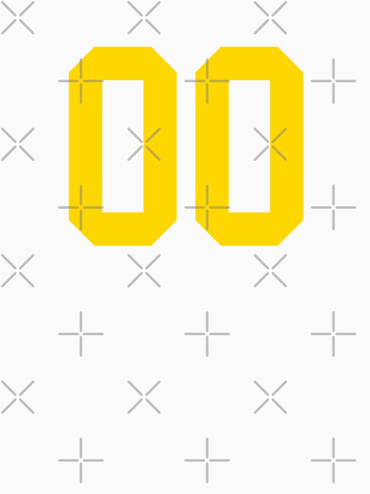 Bold Yellow Sports Number 00 by NECHSTORE