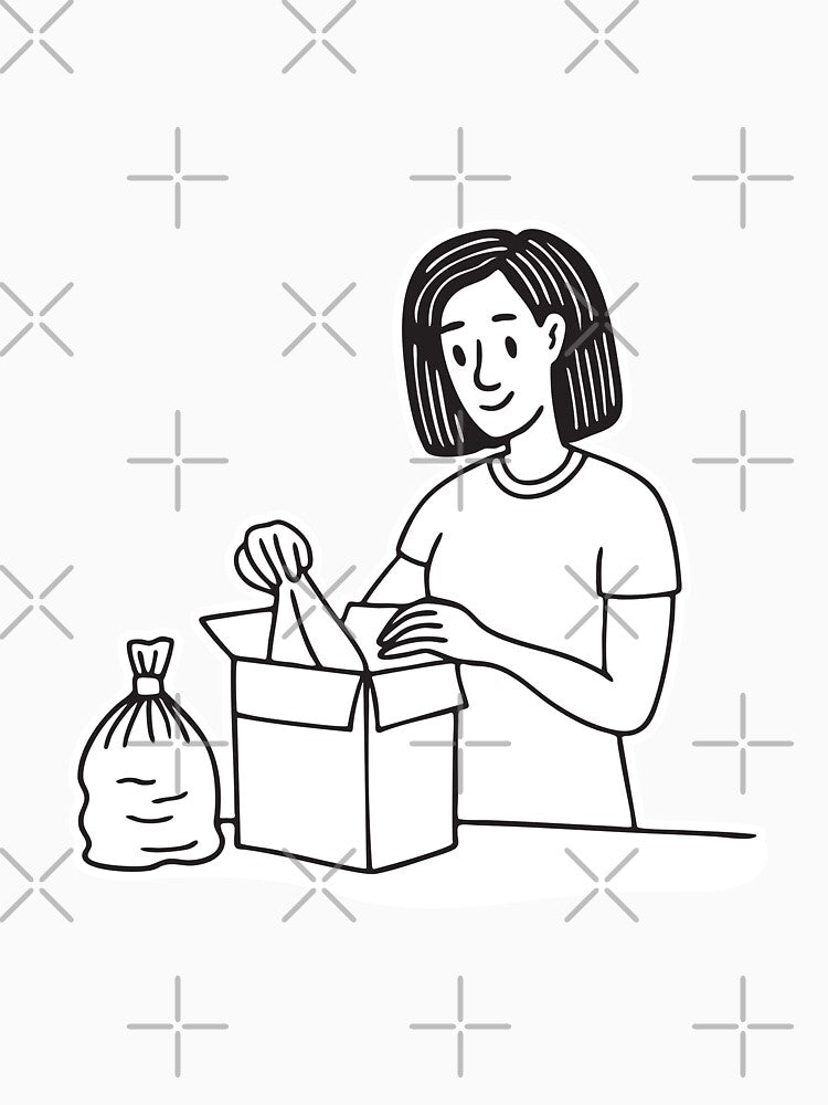 Person Unboxing Parcel Beside Packaging Waste by rasagamastore