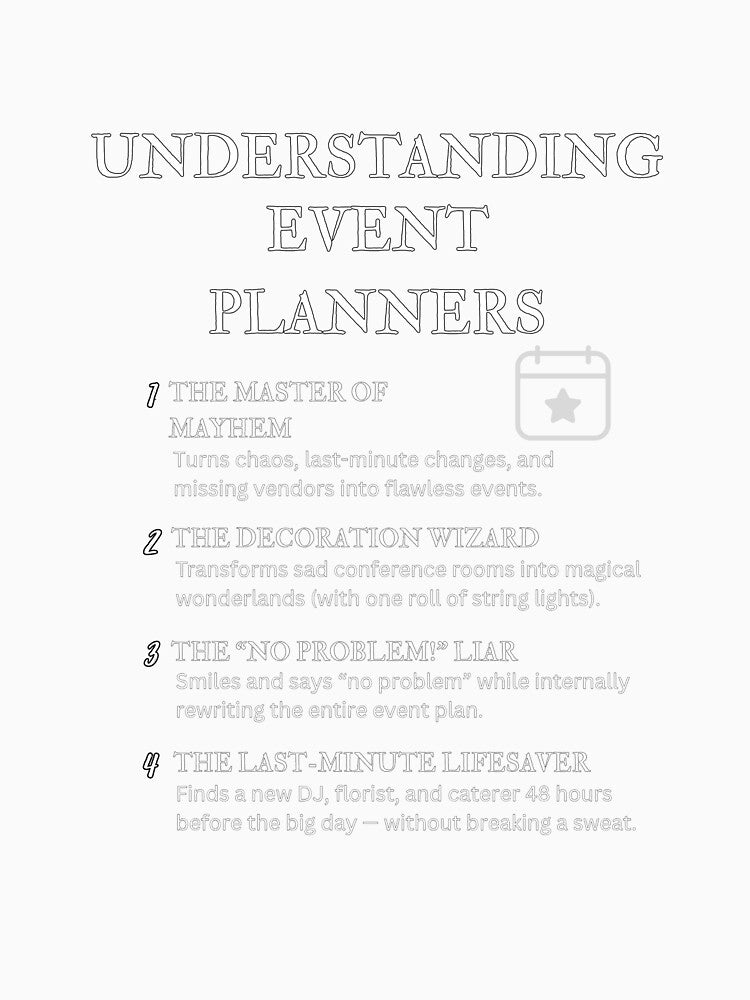 Understanding Event Planners – Funny Chaos Coordinator Humor – Black by PsyFlow35