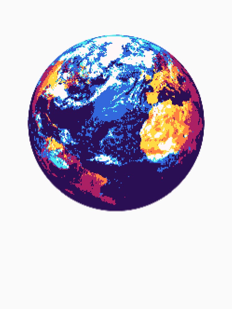 Pixelated Earth (Blue) by Planetation