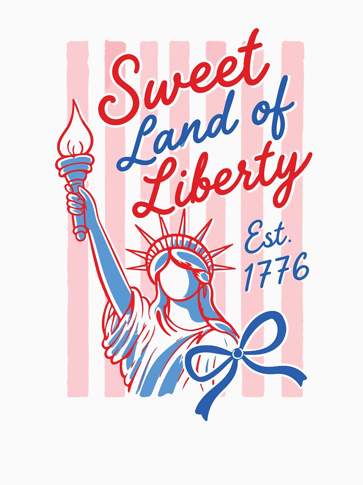 Sweet Land of Liberty Retro Patriotic 4th of July Vintage USA American Flag Stripes by kiralynstration
