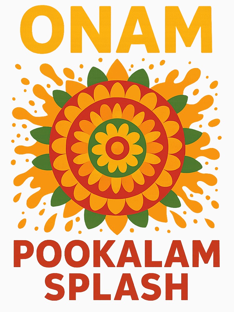 Onam Pookalam Splash T-Shirt | Colorful Kerala Festival Design by Ninexero - Shirt