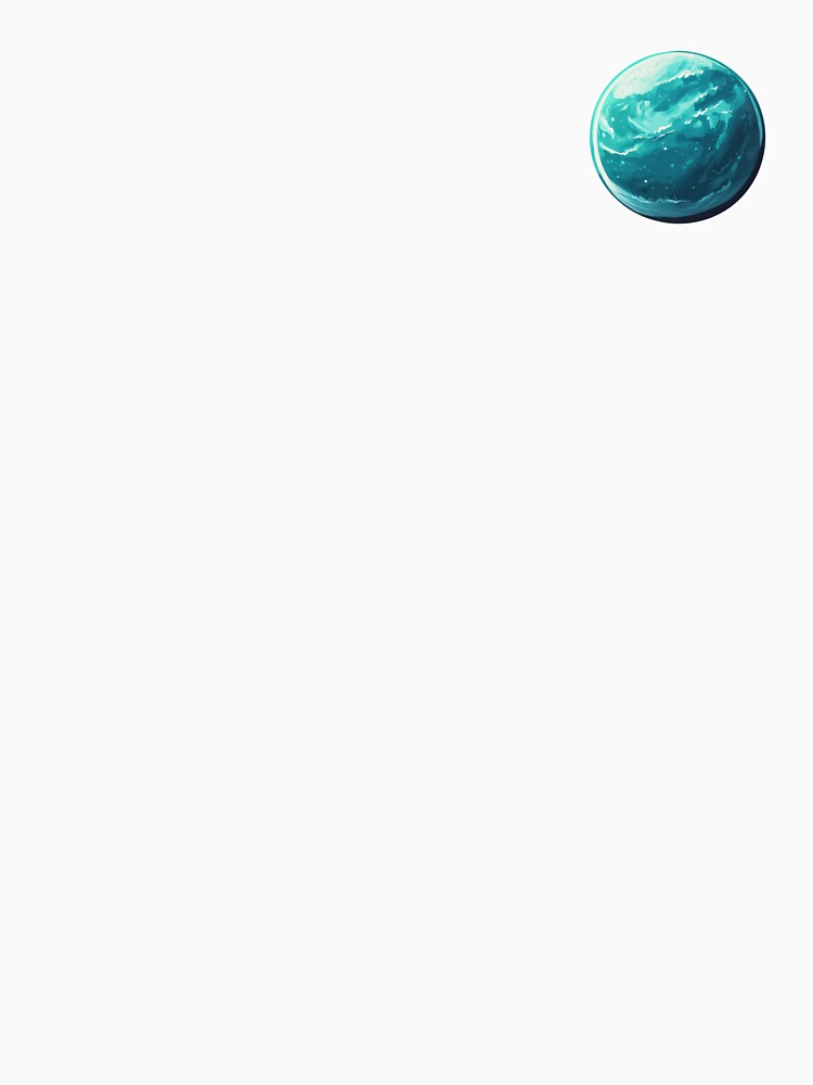 Minimalist Teal Planet – Modern Space Illustration by AchaRat
