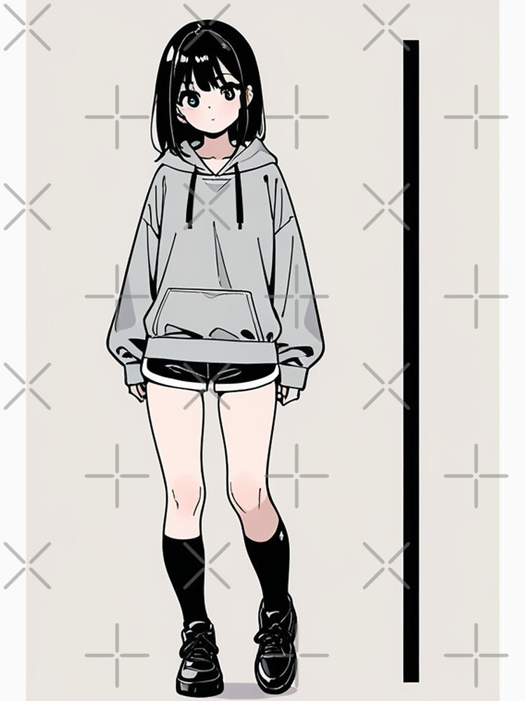 Casual Wear - Relaxed woman in light gray outfit by AnimeShin