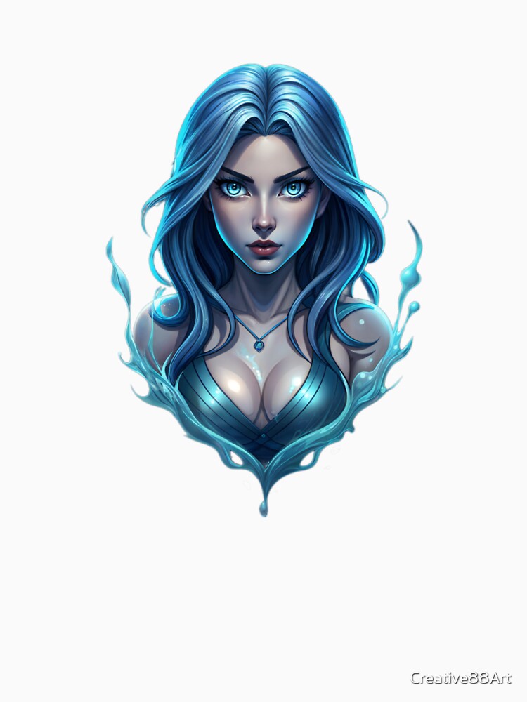 blue girl logo with liquid effect by Creative88Art