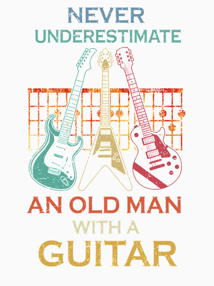 Men Women Guitarist Shirt Never Underestimate Retro Vintage by OnTheRunFinds
