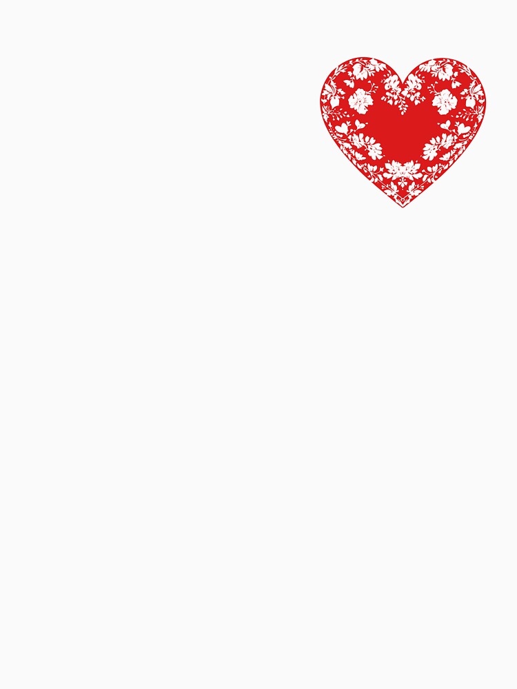 Valentine's Day Heart Boyfriend Girlfriend Red Floral Pocket by SStarDesigns