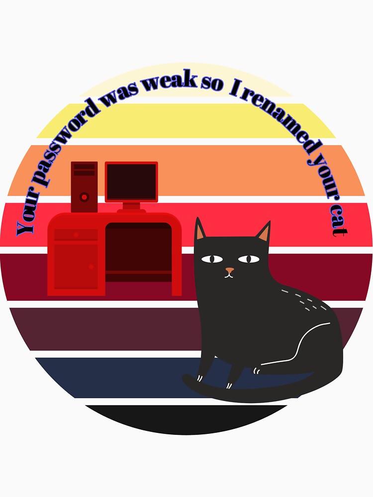 Your password was weak so I renamed your cat.  (retro sunset.) black cat version by CristalleLisa