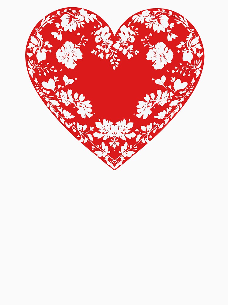 Valentine's Day Heart Boyfriend Girlfriend Red White Floral by SStarDesigns