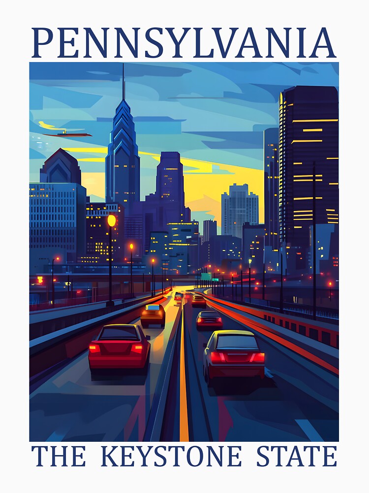38 Pennsylvania Travel Poster by Lucy Goosy Art