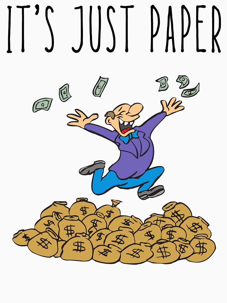 It's Just Paper Large print euro money cash dollar sign money bag by to-esu