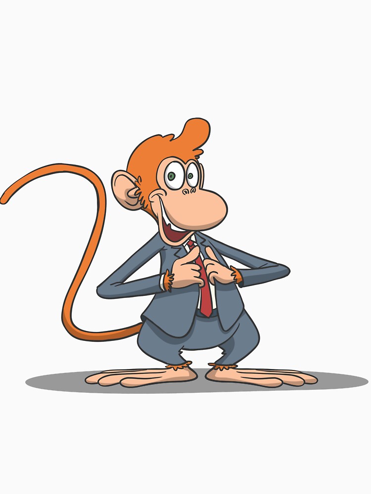 Funny monkey in a suit by Monkey Ful