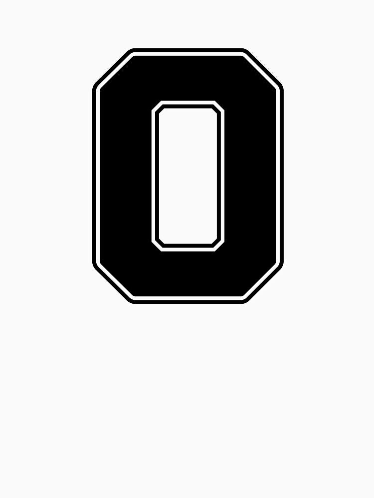 Jersey Number 0 / Player Shirt Number Zero (Black with Black Outline) by STUDIO-72