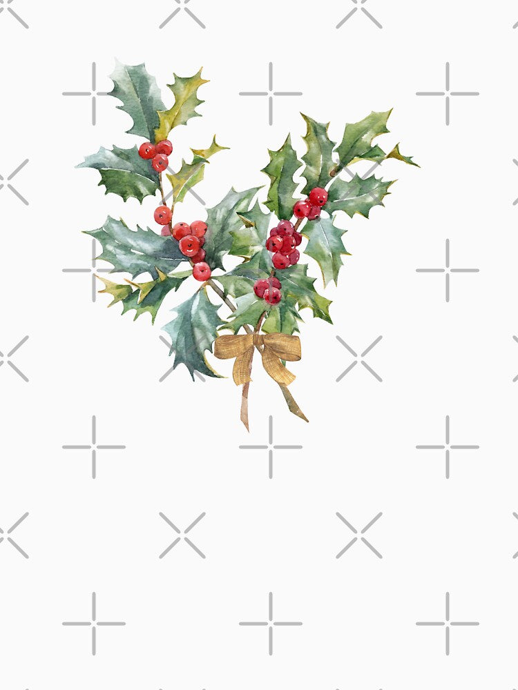 flower December Birthday Blooms: Festive Holly by Playful Strokes pom@pom