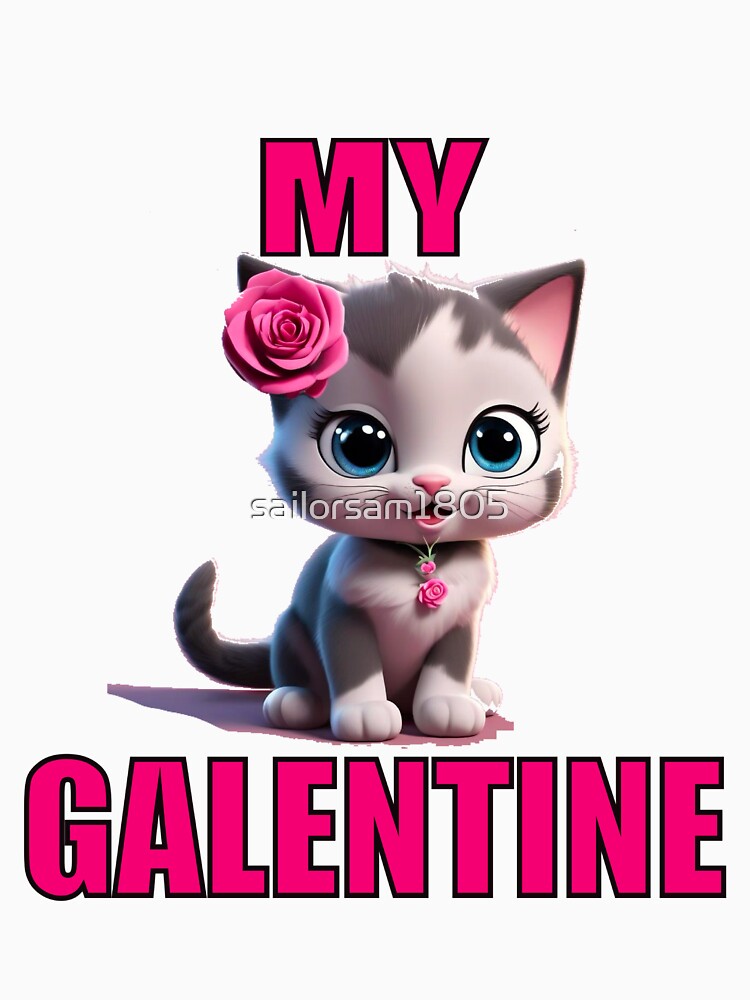 Roses and Soft Super Cute kitten on Galentines day and Galentines party, gift idea for Galentines day by sailorsam1805