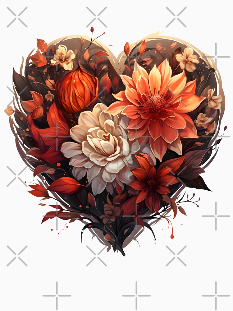 Hearts for Valentine's Day,  hearts,  heart for a boy,  heart with flowers by PRYMULLART