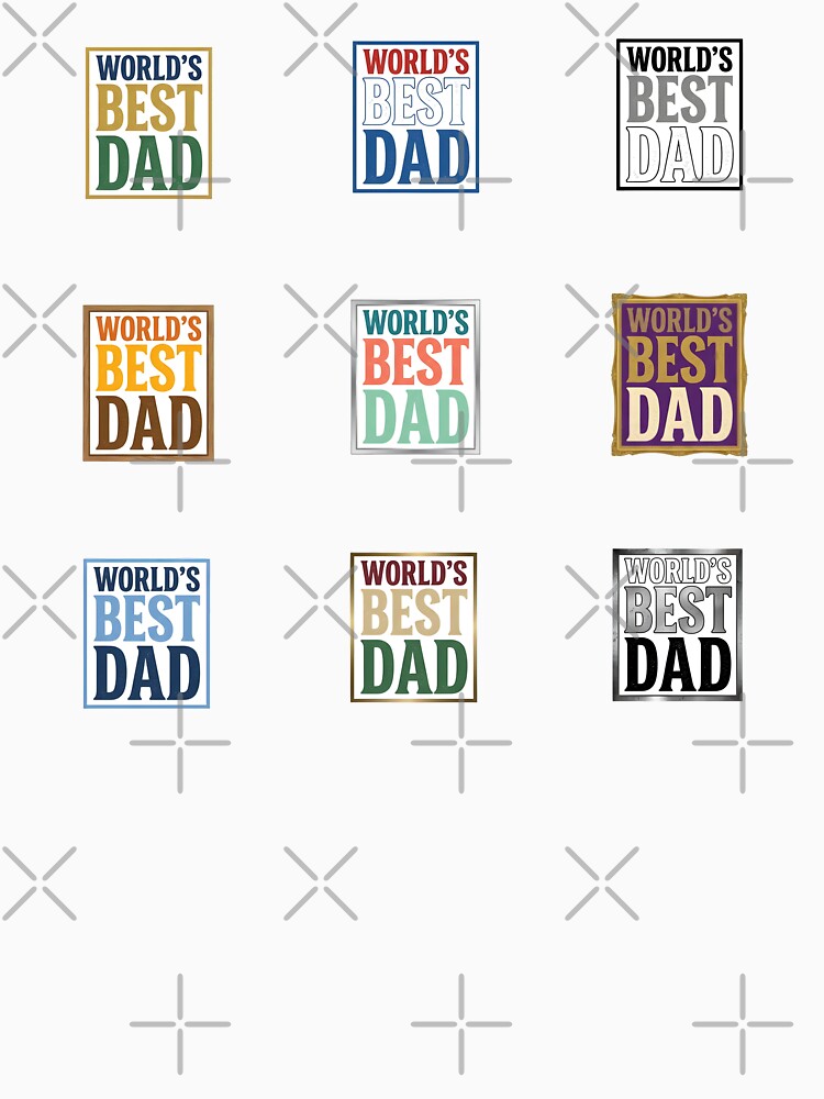 World's Best Dad Typography Design – Classic Father's Day Gift & Apparel. Sticker set by SideKickCreates
