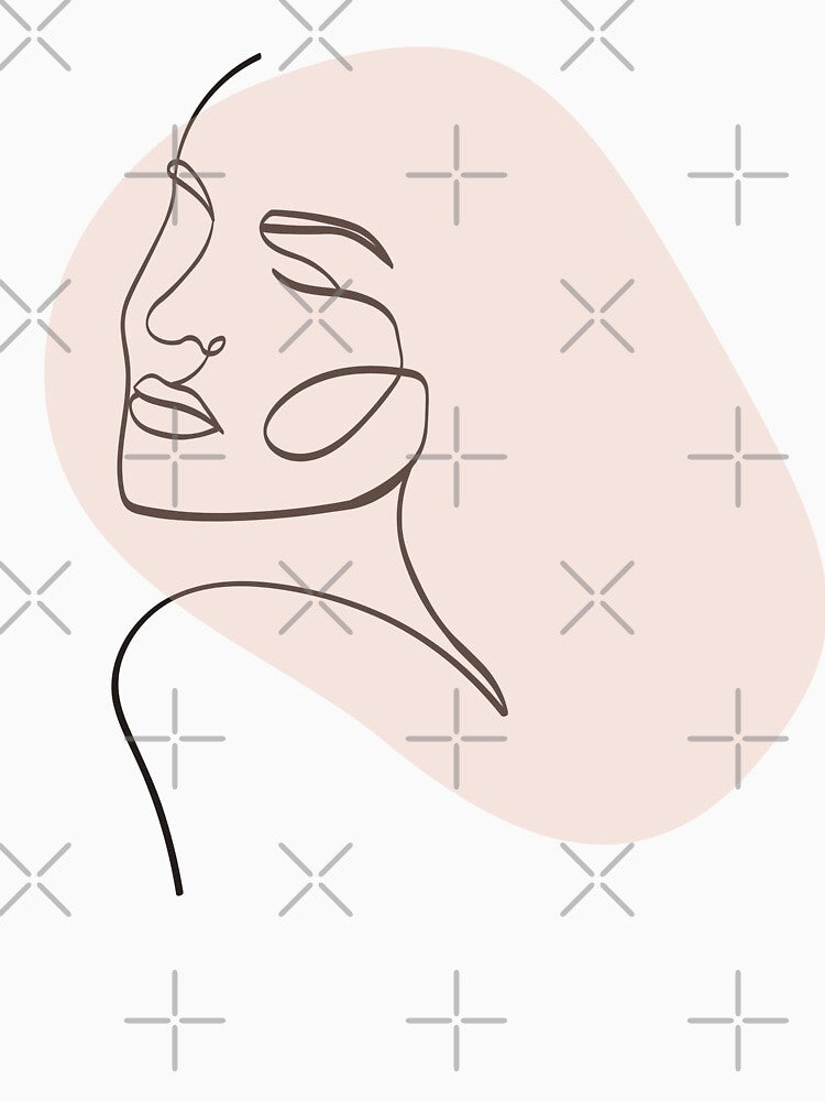 One line woman face drawing, Abstract minimal female single line art by MusesWhispers