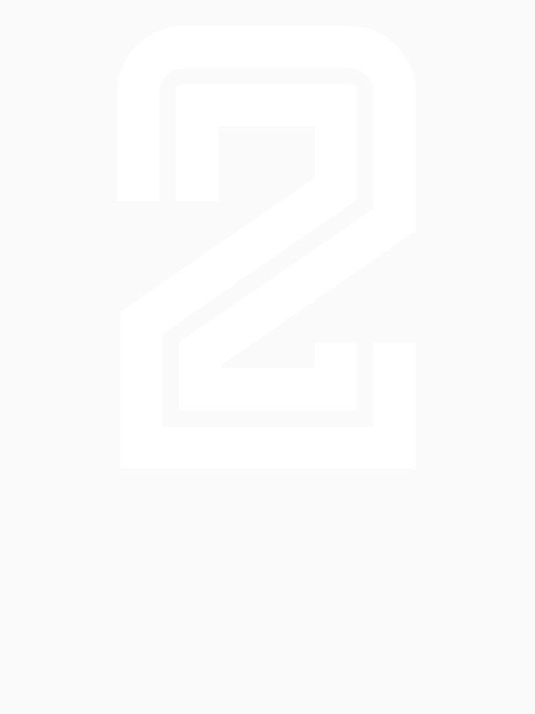 No. 2 / Player Number Two / Football Player Number 2 (White on Red) by STUDIO-72