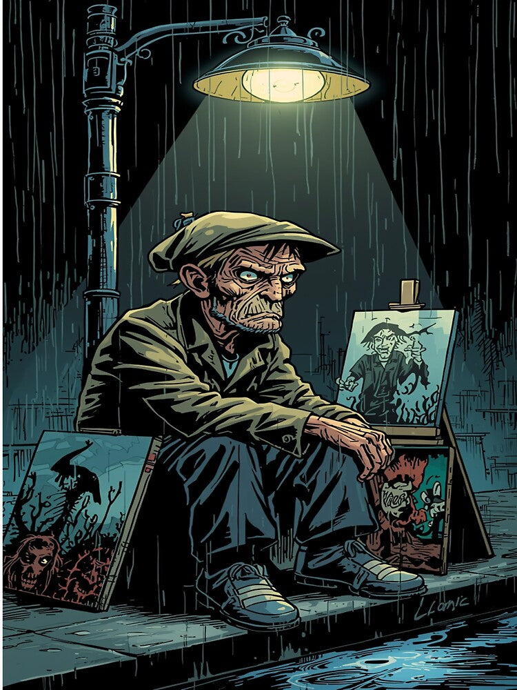 Street Artist Selling Art On Rain by StreetWave01