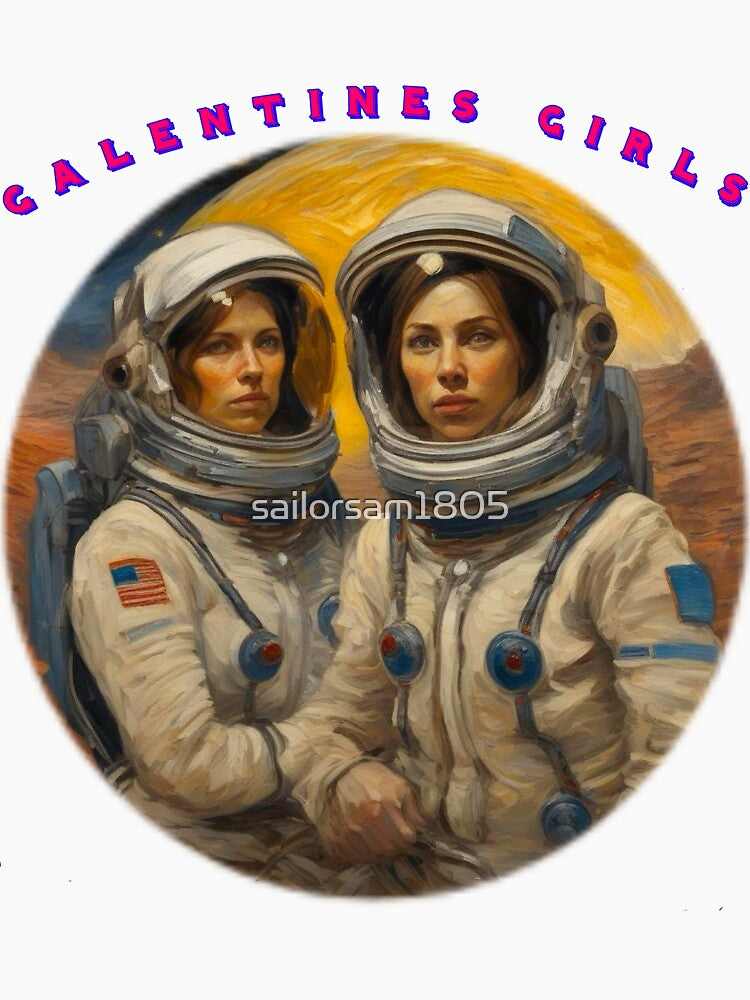 2 Spacewomen galentines girls thinking of galentines day gifts by sailorsam1805