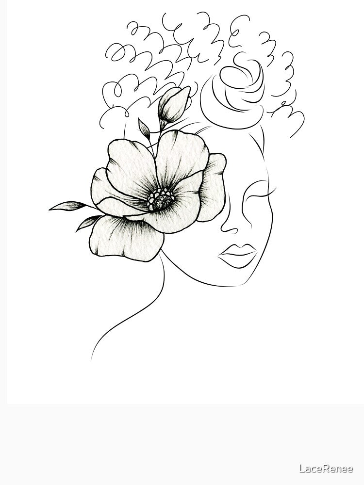African Woman Floral Face by LaceRenee