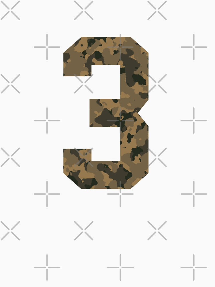 Army Camouflage Number 3 - Sports Numbers by NECHSTORE