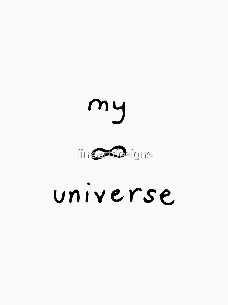 Copy of My Universe with Infinity Symbol Black Outline on Violet by lineartdesigns