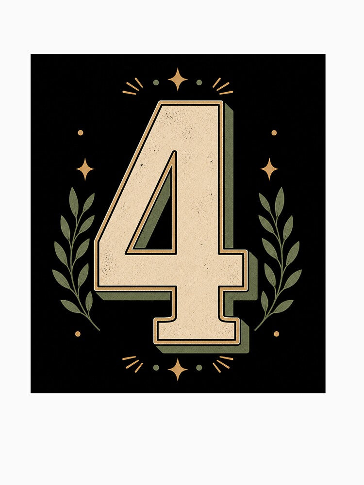 Retro Number Four Illustration by Kupeliemre