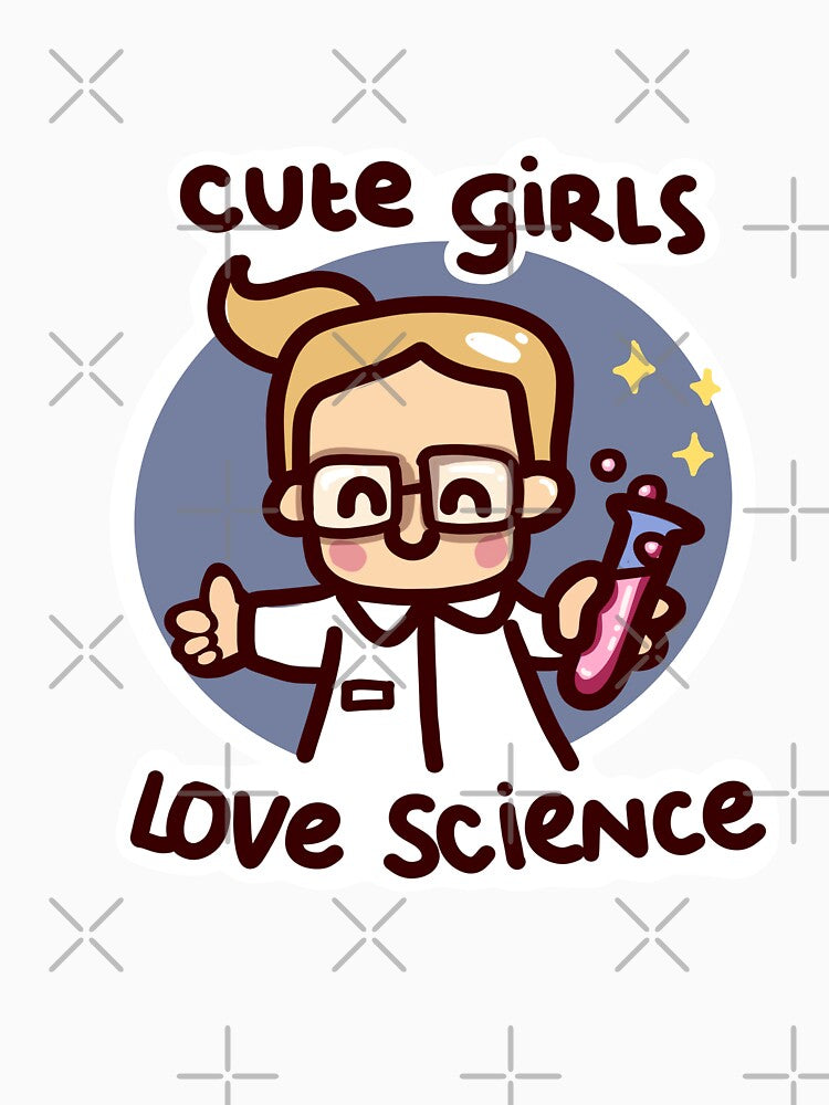 Cute girls love science stickers kawaii stem study by sianelliot